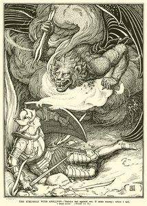 La lucha con Apollyon de George Woolliscroft Rhead