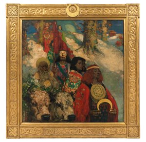 Los Druidas - La llegada del muérdago de George and Hornel Edward A. (1864 1933) Henry