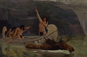 La persecución del alce de George de Forest Brush