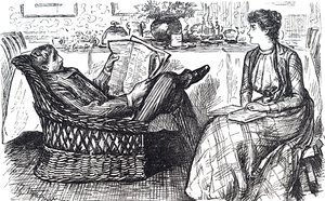 Un esposo y una esposa leyendo de George du Maurier