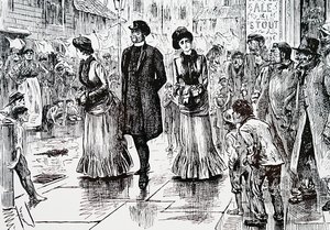 Una inspección de las clases bajas. Por George du Maurier (1834-1896) un caricaturista y autor franco-británico