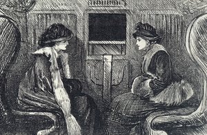 Caricatura de pasajeros en el metro de Londres de George du Maurier