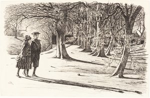 Dos niños en la nieve de George du Maurier