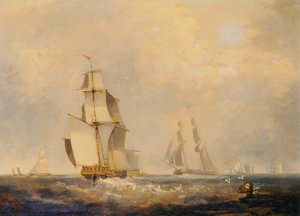 Busy Shipping Lanes in the Channel (óleo sobre lienzo) de George the Elder Chambers