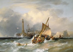 Lugger entrando en Margate de George the Elder Chambers