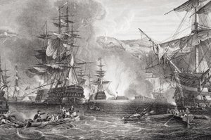 El bombardeo de Argel, 27 de agosto de 1816, de `Ilustraciones de la Historia Inglesa y Escocesa
