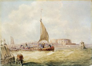The Old Harbour, Hull (pluma, lápiz, sepia y acuarela sobre papel) de George the Elder Chambers