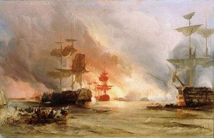El bombardeo de Argel, 27 de agosto de 1816, c.1836 (óleo) de George the Elder Chambers