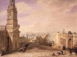 Puentes de Londres, viejo y nuevo de George the Elder Scharf
