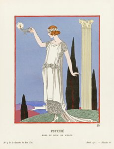 Psique, de "Gazette du Bon Ton" (grabado) de Georges (after) Barbier