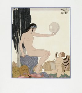 Una musa inspira a un artista de Georges Barbier