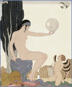 Una musa inspira a un artista de Georges Barbier