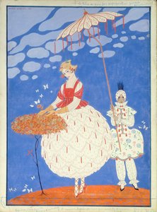 Rosas de otoño (pluma, tinta y acuarela sobre papel) de Georges Barbier