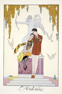 Otoño, de "Falbalas & Fanfreluches, Almanach des Modes Présentes, Passes et Futures". de Georges Barbier