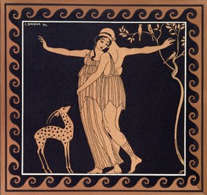 Escena de ballet con Tamara Karsavina (1885-1978) 1914 (impresión en pochoir) de Georges Barbier