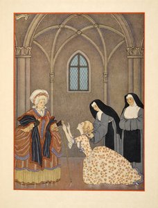 Cecile ha vuelto al convento, Ilustración de "Les Liaisons Dangereuses" de Pierre Choderlos de Laclos (1741-1803) pub. 1934 (impresión en pochoir) de Georges Barbier