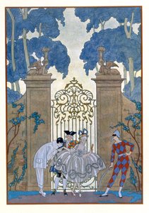 Columbine, ilustración para "Fetes Galantes" de Paul Verlaine (1844-96) 1928 (impresión en pochoir)