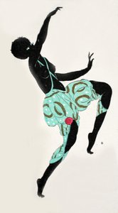 Dancing girl (pochoir print) de Georges Barbier