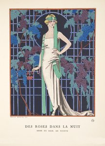 Des Roses dans la Nuit, de una colección de láminas de moda de Georges Barbier