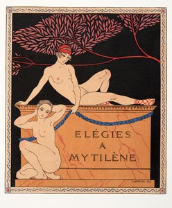 Elegies a Mytilene, ilustración de Les Chansons de Bilitis, de Pierre Louys, pub. 1922 (impresión en pochoir) de Georges Barbier