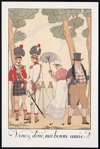Falbalas et Fanfreluches, Almanaque de 1923, Come on, Ma bonne amie, de George Barbier, impresión de Georges Barbier