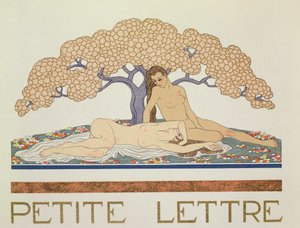 Desnudos femeninos, ilustración de "Les Mythes" de Paul Valery (1871-1945) publicada en 1923 (impresión en pochoir)