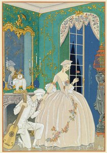 Ilustración para "Fetes Galantes" de Paul Verlaine (1844-96) 1923 (impresión en pochoir)