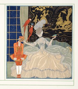La Condesa de Personages de Comedie, pub. 1922 (impresión en plantilla) de Georges Barbier