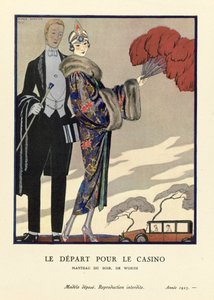 Le Départ pour le Casino, pub. 1923 (impresión en plantilla) de Georges Barbier