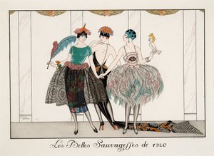 Les Belles Sauvagesses de 1920, grabado de H. Reidel de Georges Barbier