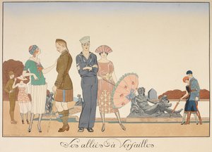 Les allies à Versailles. Diversas representaciones de soldados de los aliados. de Georges Barbier