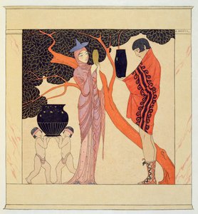 Love Token (acuarela sobre papel) de Georges Barbier