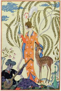 Persia, ilustración de "El arte del perfume", pub. 1912 (impresión en pochoir) de Georges Barbier