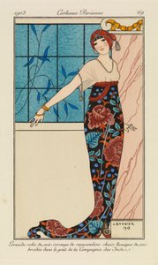 Placa de "Costumes Parisiens de Georges Barbier