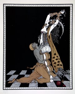 Scheherazade, de la serie "Diseños sobre las danzas de Vaslav Nijinsky" (1889-1950). Georges Barbier (1882-1932), grabado de Pochoir de Georges Barbier