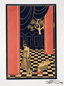 Tamara Karsavina (1885-1978) en el papel principal de "Thamar". de Georges Barbier