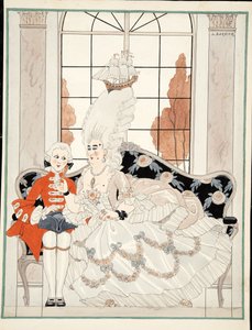 La duquesa, c. 1930 (acuarela sobre papel) de Georges Barbier