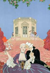 Los indolentes, ilustración para "Fetes Galantes" de Paul Verlaine (1844-96) 1928 (impresión en pochoir)