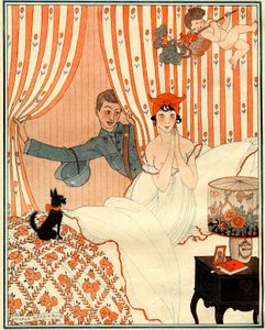 El regreso imprevisto... O el despertador - ilustración de la Vie Parisienne de Georges Barbier