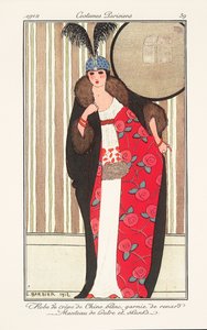 Plato de moda femenina de Journal des Dames et des Modes de Georges Barbier