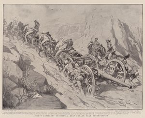 Artillería a caballo cruzando un profundo Nullah cerca de Bloemfontein de Georges Bertin Scott
