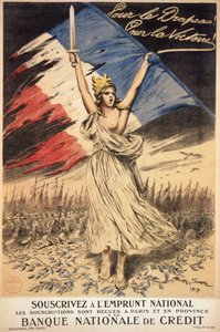 Póster para suscripción al préstamo nacional: “por la bandera, por la victoria” - ilustración de Georges Bertin Scott (1873-1942) conocido como Scott de Plagnolles de Georges Bertin Scott