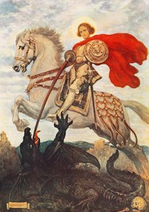 San Jorge y el Dragón (litografía en color) de Georges Bertin Scott