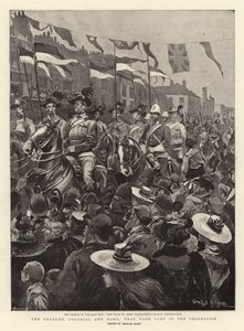 La caballería, colonial y local, que participó en la procesión