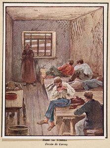 En la Cheka; de Histoire des Soviets, pub. 1922 (litografía en color)