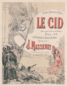 Póster para el estreno de la ópera Le Cid de Jules Massenet de Georges Clairin