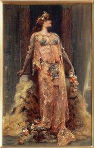 Sarah Bernhardt en el papel de Cleopatra de Georges Clairin
