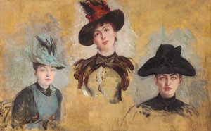 Tres Mujeres con Sombreros, 1880