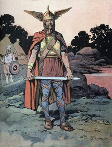Portrait of Vercingetorix (ca. 80-around 46 BC) warrior and Gallic leader of the Arvernes tribe (Retrato de Vercingetórix (82 a.C.-46 a.C.) jefe de la tribu de los arvernos) de Georges Conrad