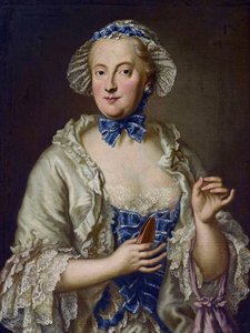 Marie-Anne de Saxe - (María Ana de Sajonia) - María Ana Sofía de Sajonia, Electra de Baviera (1728-1797) con un carrete - George Desmarees (1697-1776). Óleo sobre lienzo Dimensiones : 82x61,5 cm Colección privada